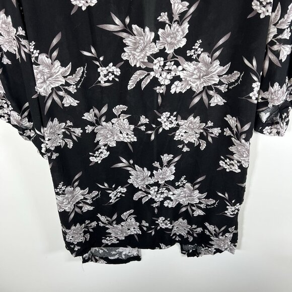 Spiritual Gangster Maya Kimono Women Large Black Floral Tie Front Boho Fairy - Picture 10 of 10